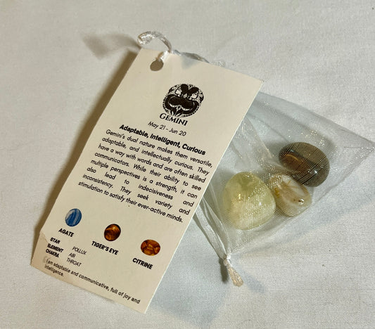 Crystal pouch for gemini, gemini crystals