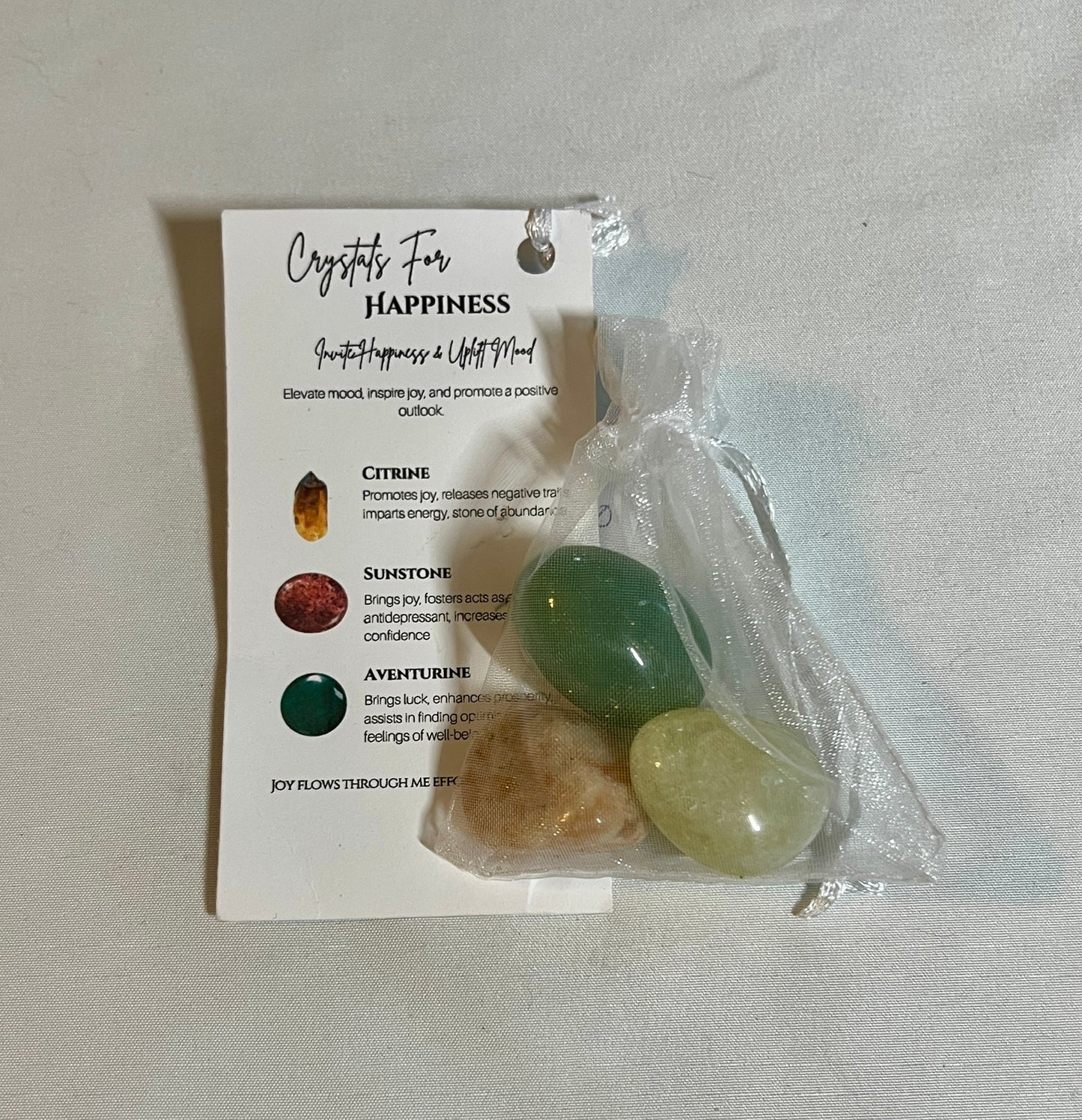 Crystal pouch for happiness