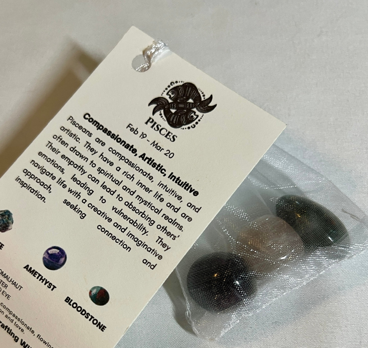 Crystal pouch for pisces, pisces crystals