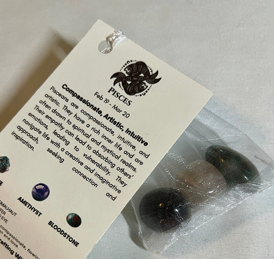 Crystal pouch for pisces, pisces crystals