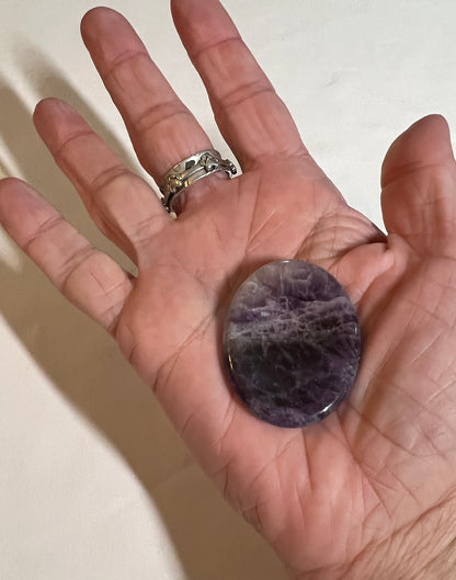 Rose quartz and amethyst worry stones