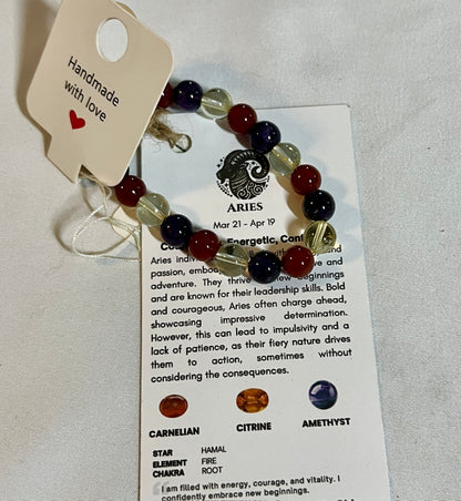 Crystal bracelet for  Aries