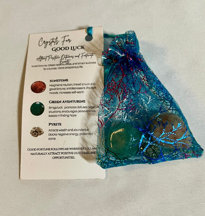 Crystal pouch for good luck