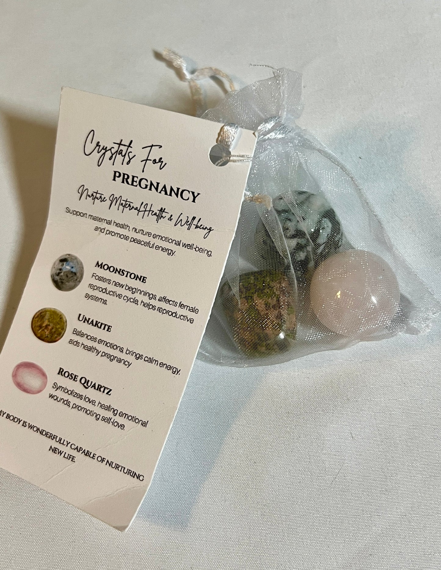 Crystal pouch for pregnancy