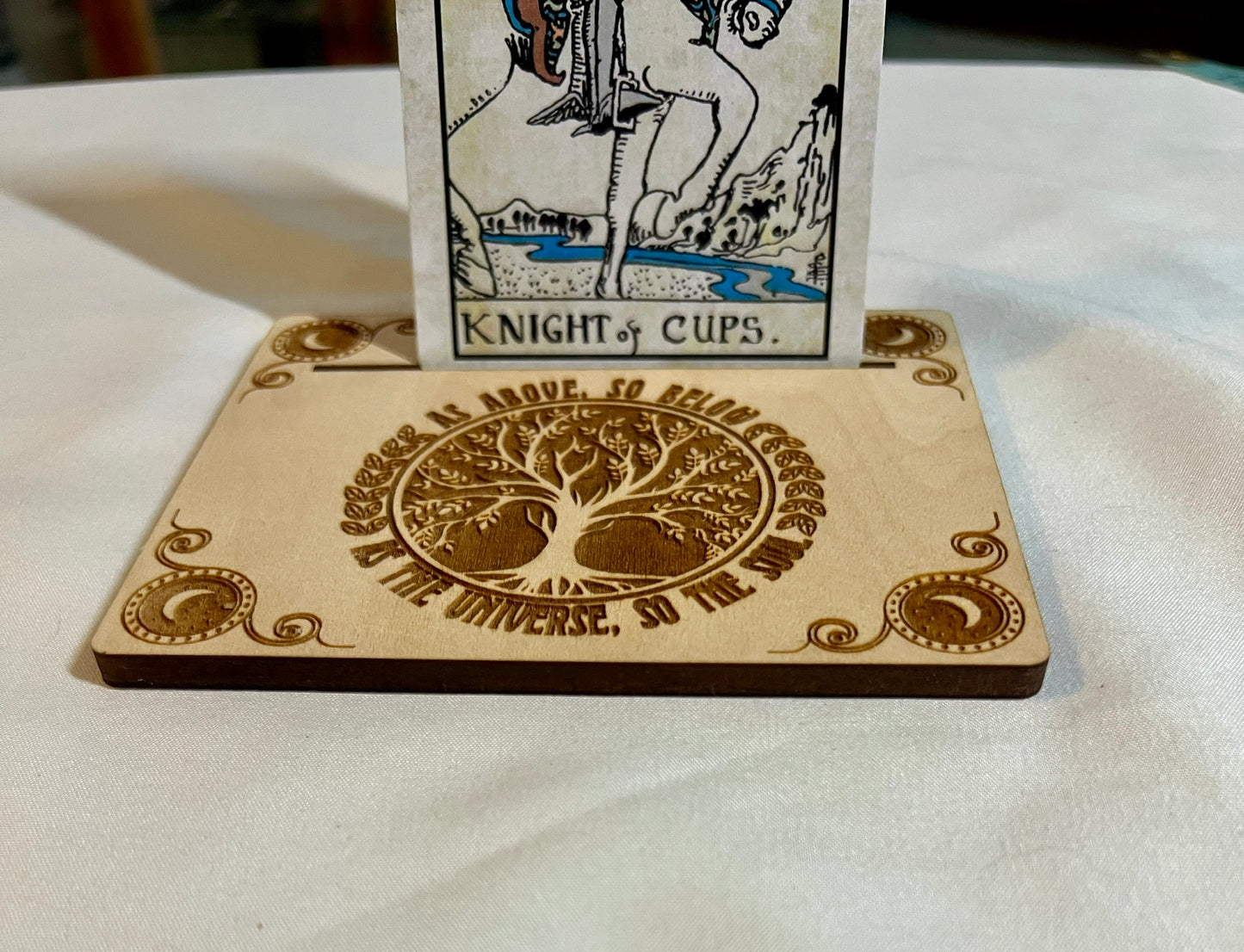 Wood card of the day stand
