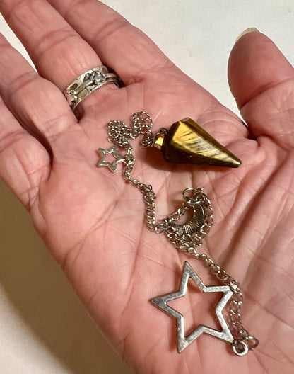 Tiger's eye handmade pendulum