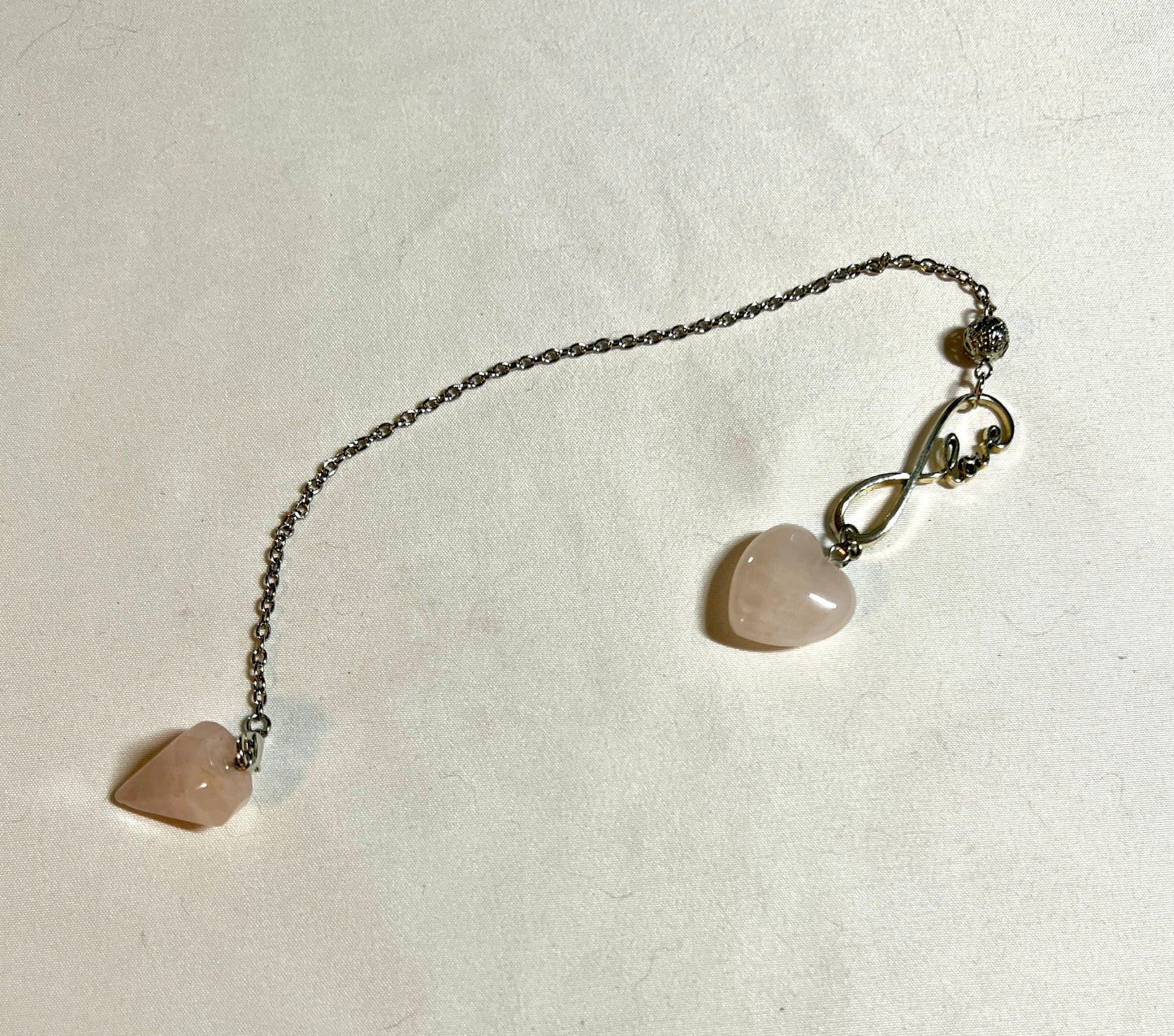 Rose quartz handmade pendulum