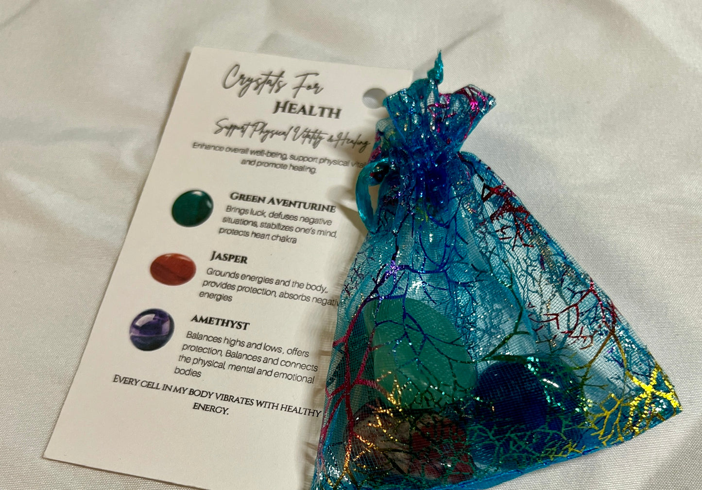 Crystal pouch for health