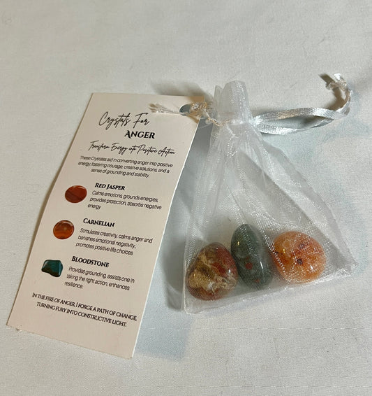 Crystal pouch for anger