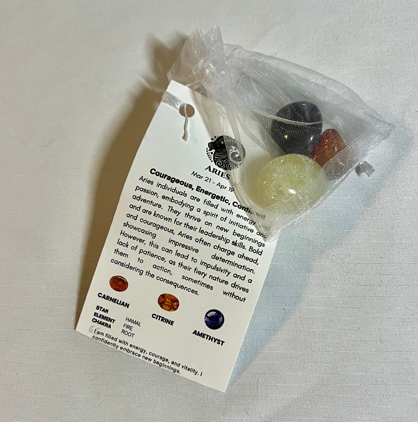 Crystal pouch for aries, aries crystals