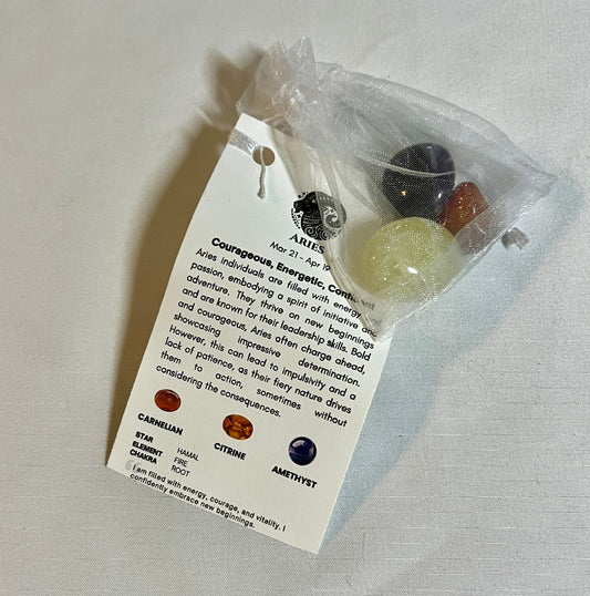 Crystal pouch for aries, aries crystals