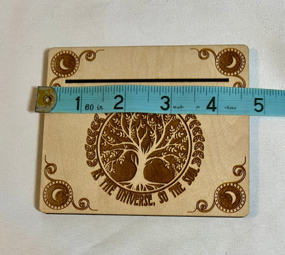 Wood card of the day stand