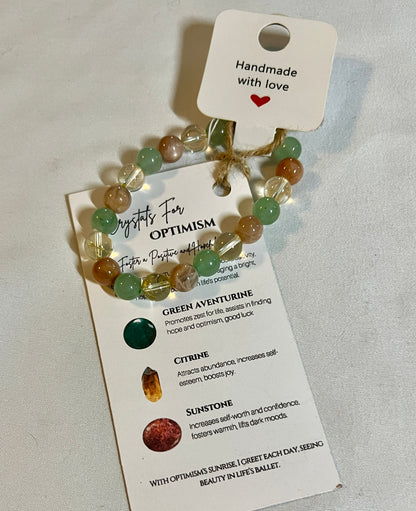 Crystal bracelet for optimism