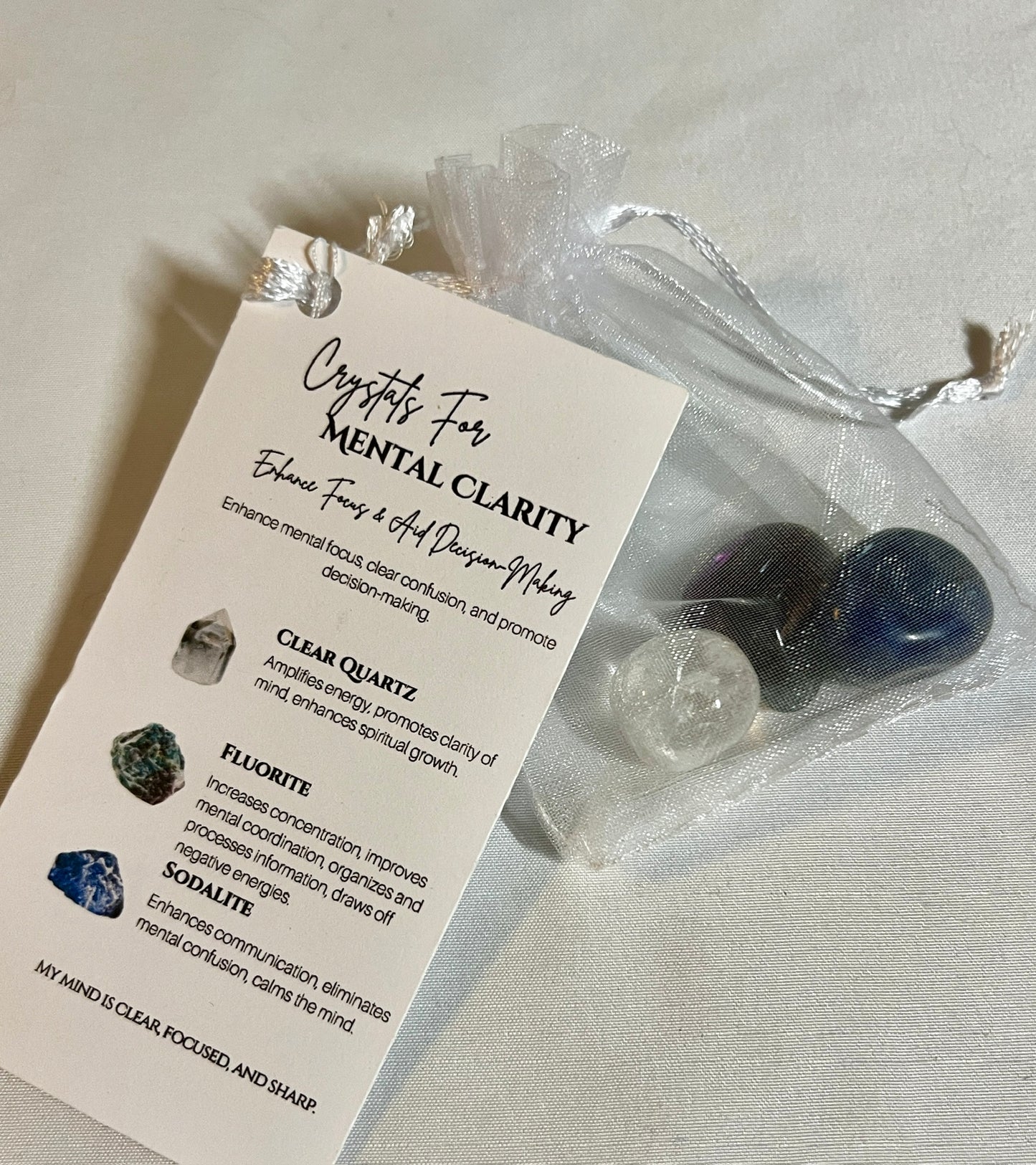 Crystal pouch for mental clarity