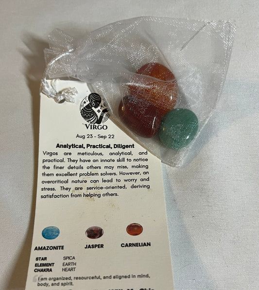 Crystal pouch for virgo, virgo crystals
