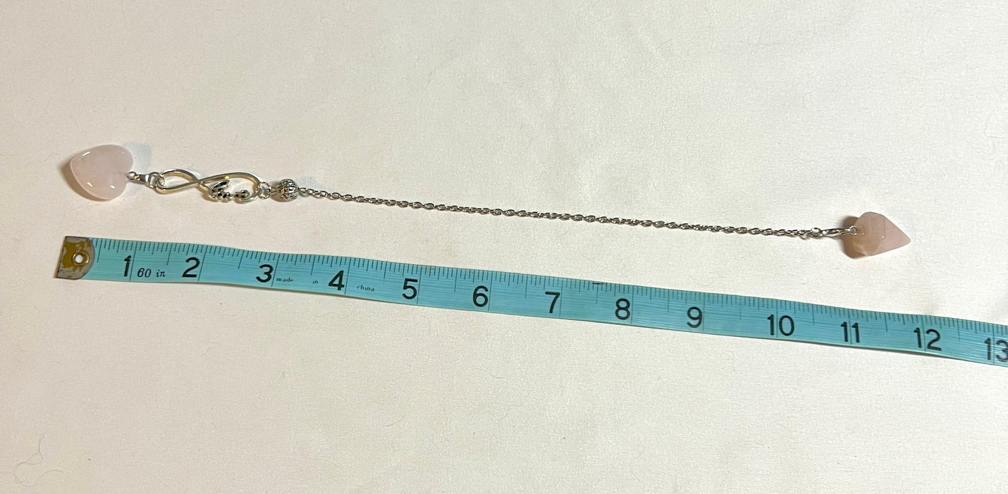 Rose quartz handmade pendulum