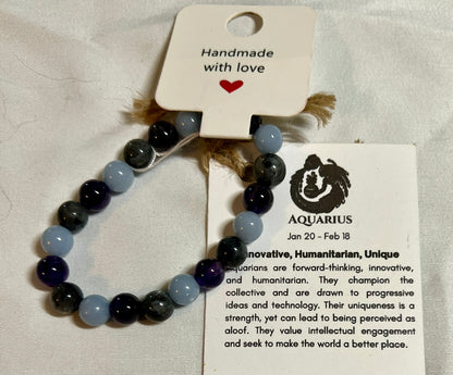 Crystal bracelet for Aquarius