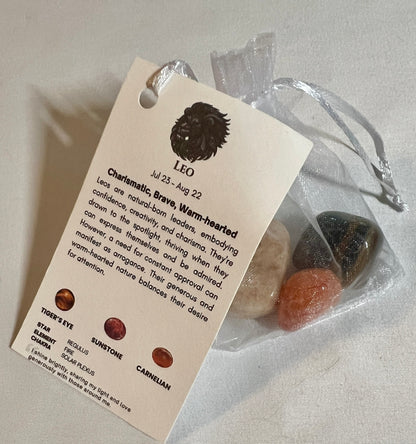 Crystal pouch for leo, leo crystals