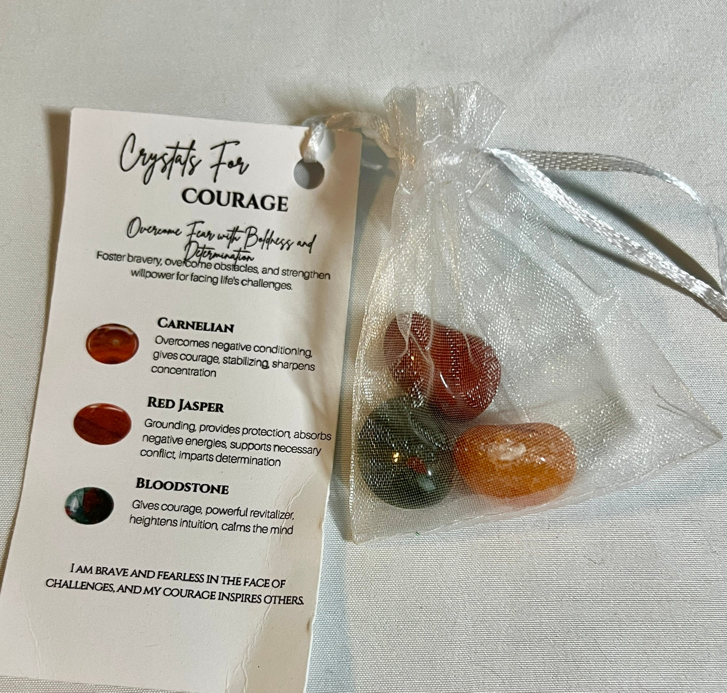 Crystal pouch for courage