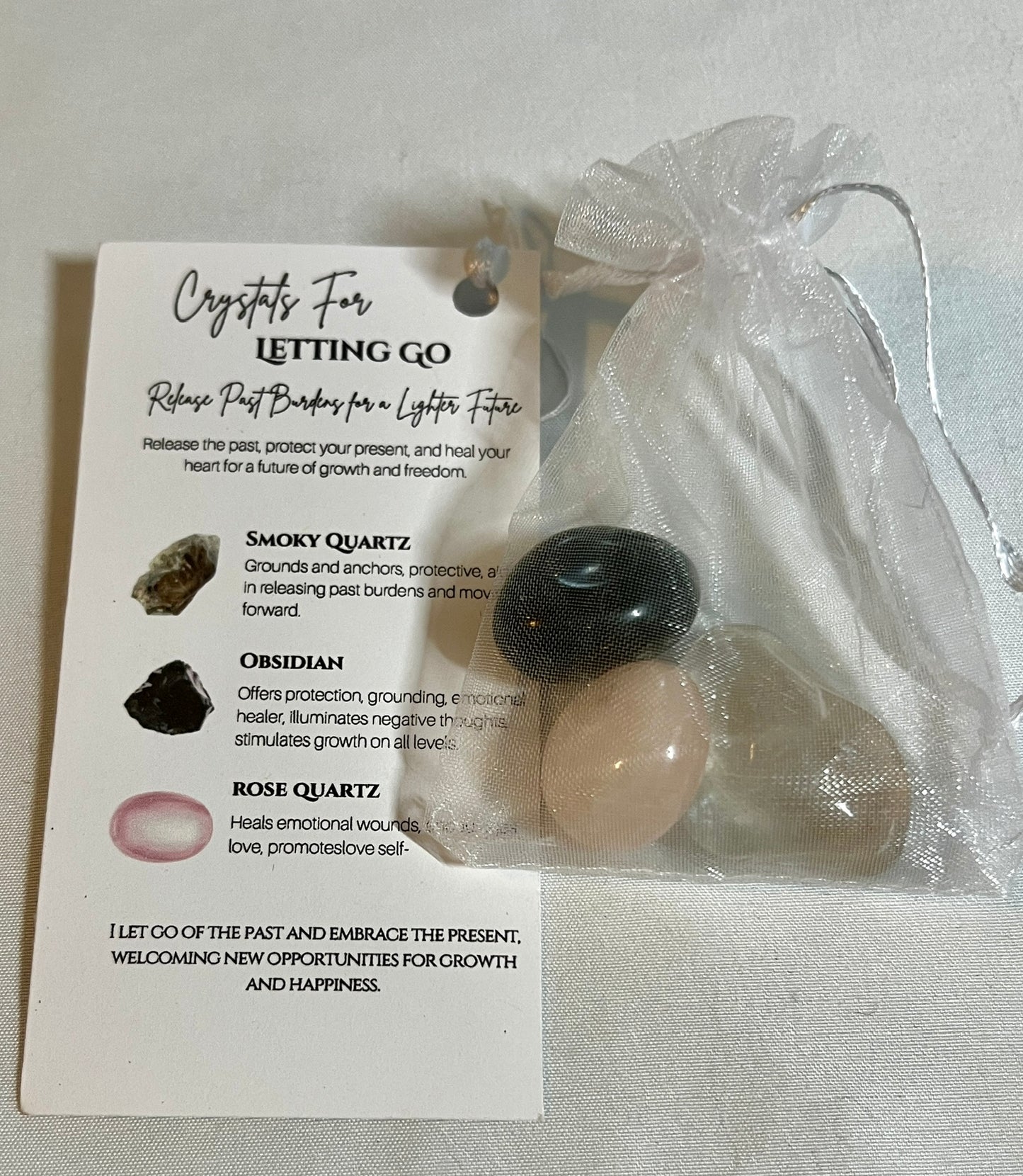 Crystal pouch for lettng go