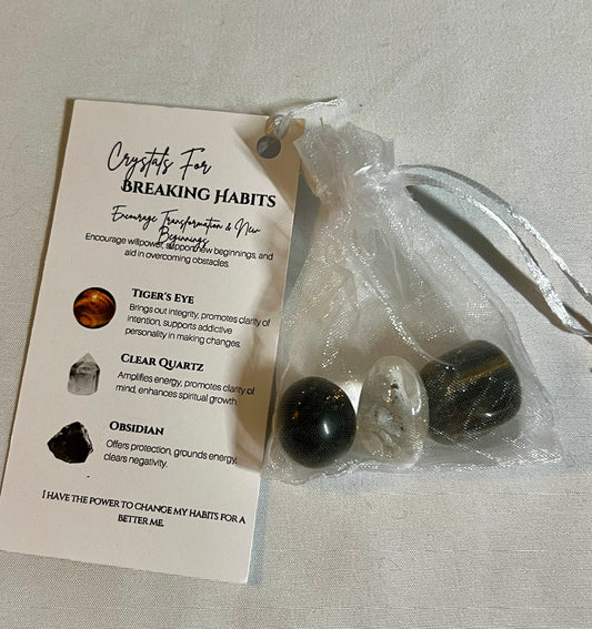 Crystal pouch for breaking habits
