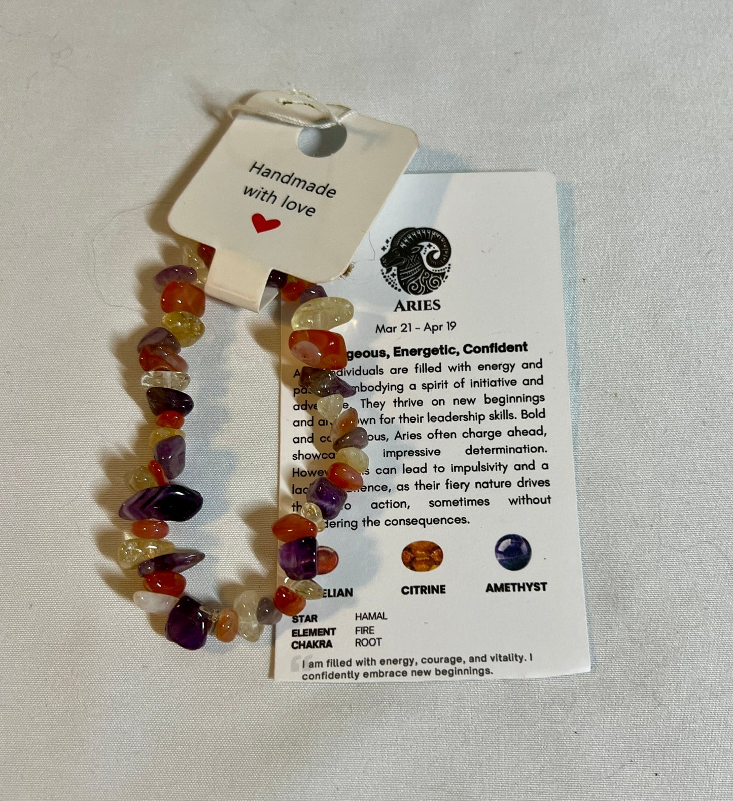 Crystal bracelet for Aries