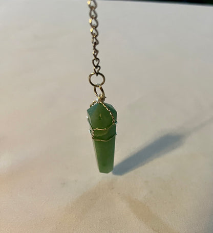 Green aventurine handmade pendulum