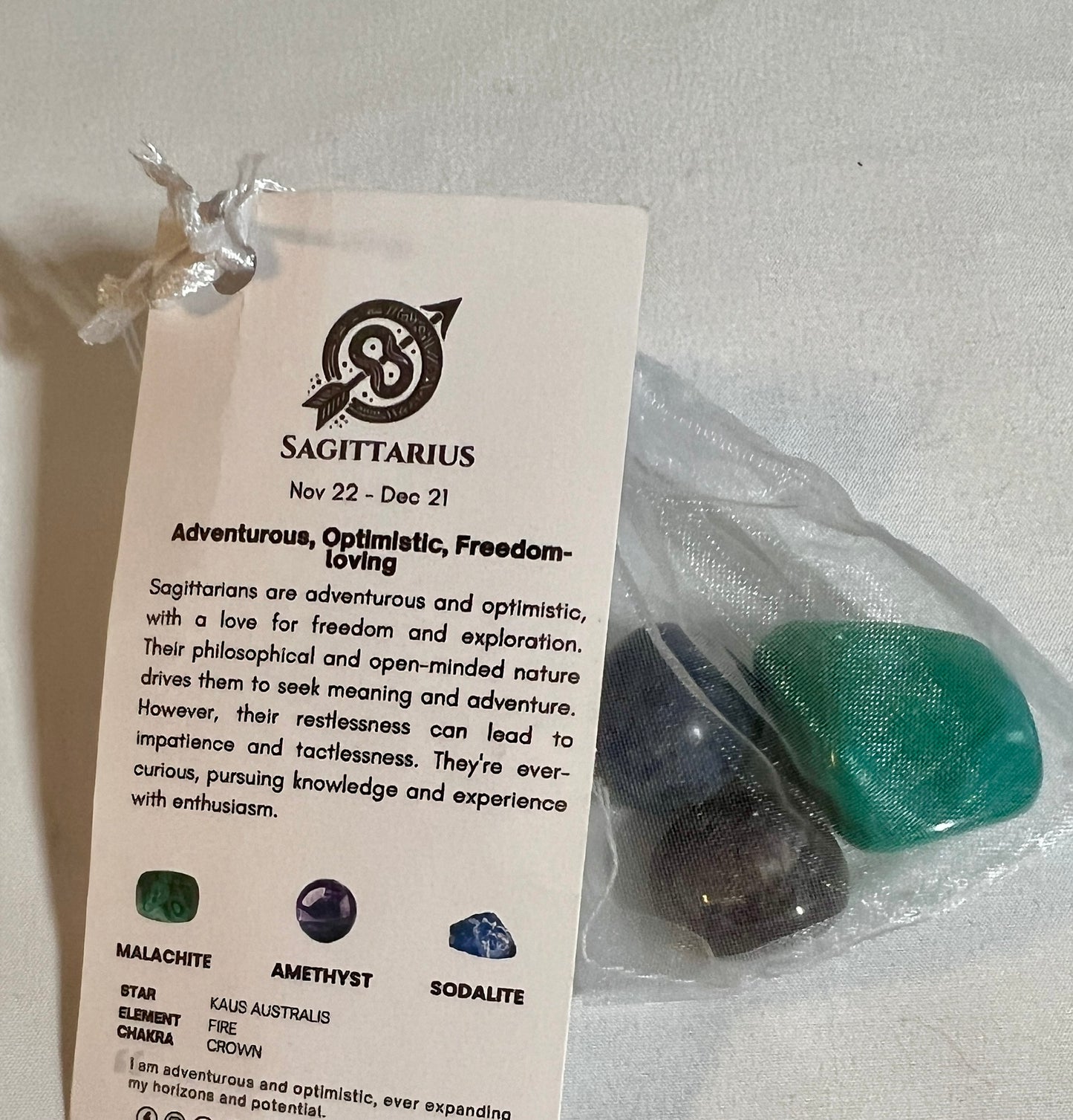 Crystal pouch for sagittarius, sagittarius crystals