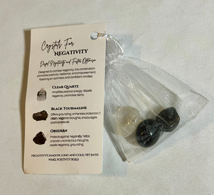 Crystal pouch for negativity