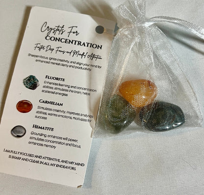 Crystal pouch for concentration