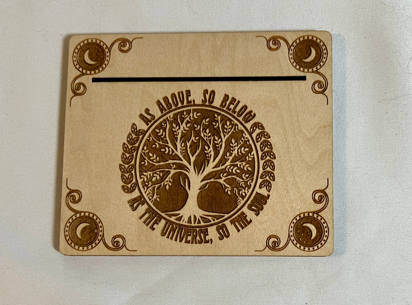 Wood card of the day stand