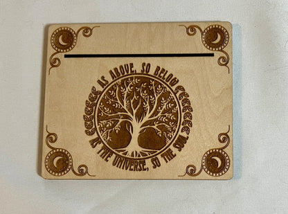 Wood card of the day stand