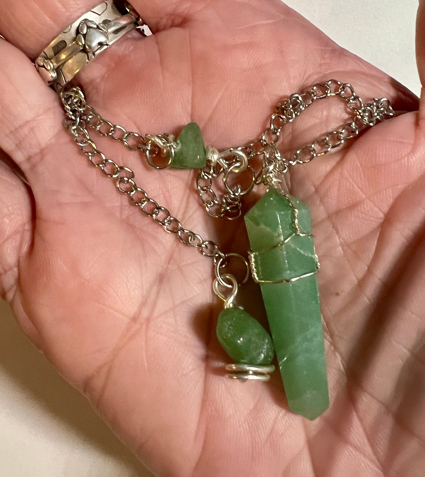 Green aventurine handmade pendulum