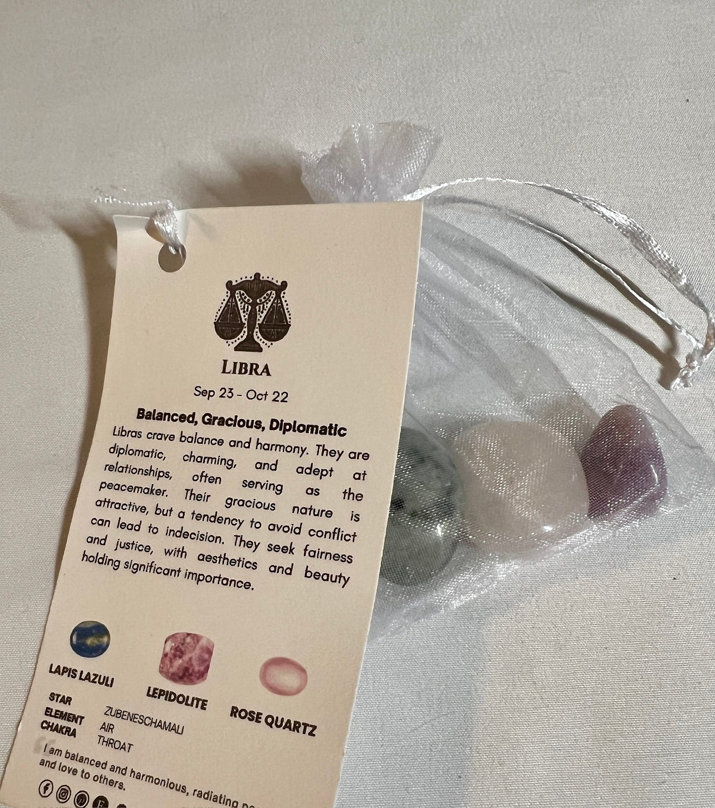 Crystal pouch for libra, libra crystals