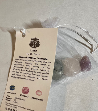 Crystal pouch for libra, libra crystals