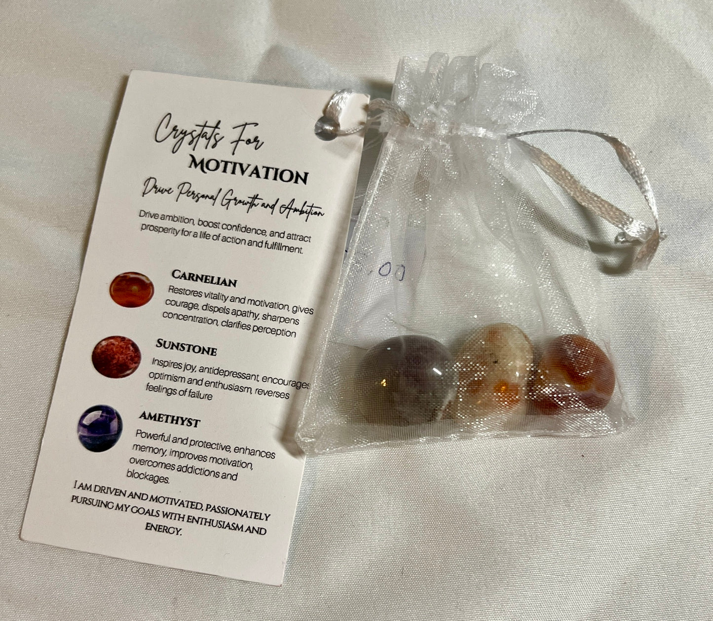 Crystal pouch for motivation