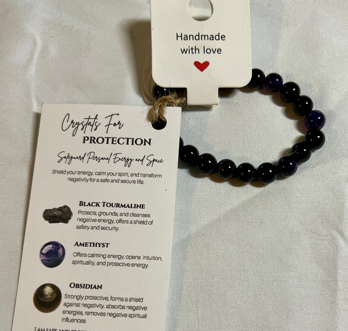 Crystal bracelet for protection
