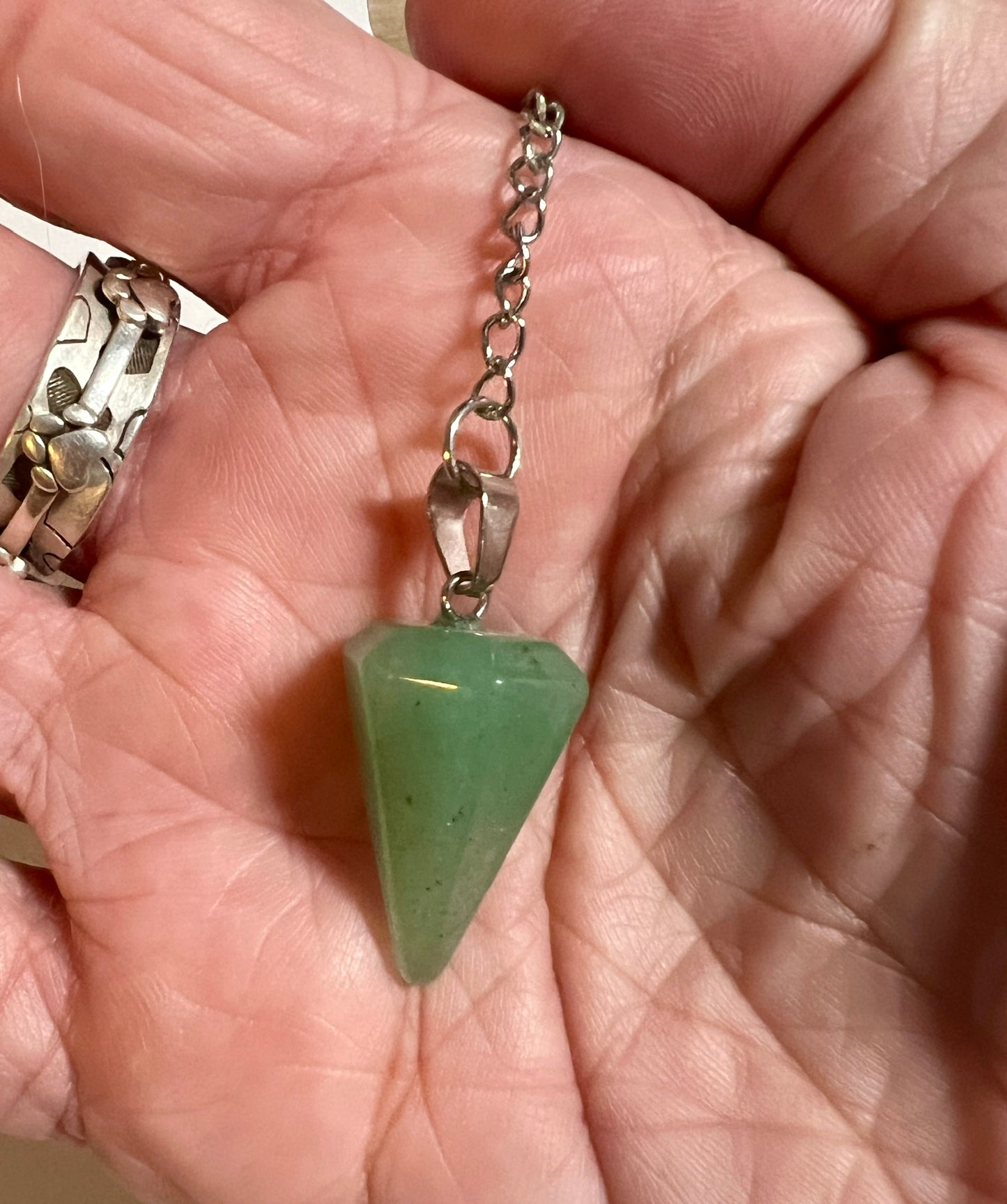 Green aventurine handmade pendulum